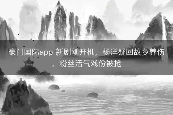 豪门国际app 新剧刚开机,杨洋疑回故乡养伤,粉丝活气戏份被抢